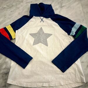 Mini Boden Navy and White Star Hoodie